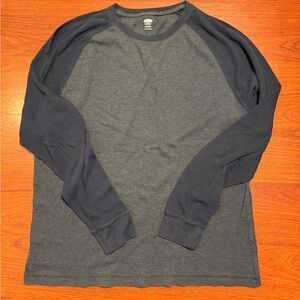 Old Navy Men's Charcoal and Navy Long Sleeve Thermal Tee - XXL
